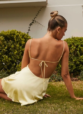 Ayla Satin Mini Dress - Yellow Ayla Satin Mini Dress - Yellow