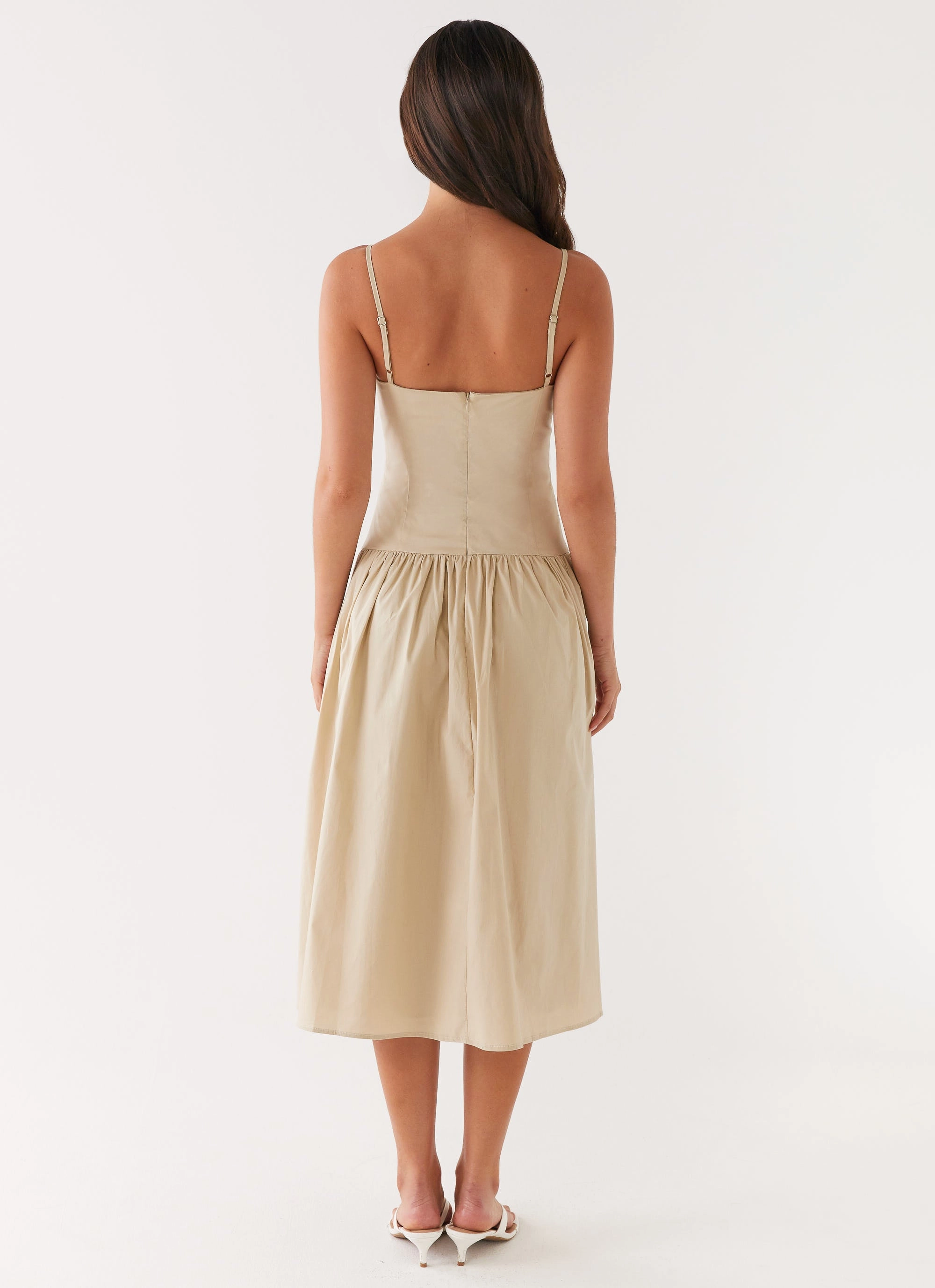 Azalea Midi Dress - Beige