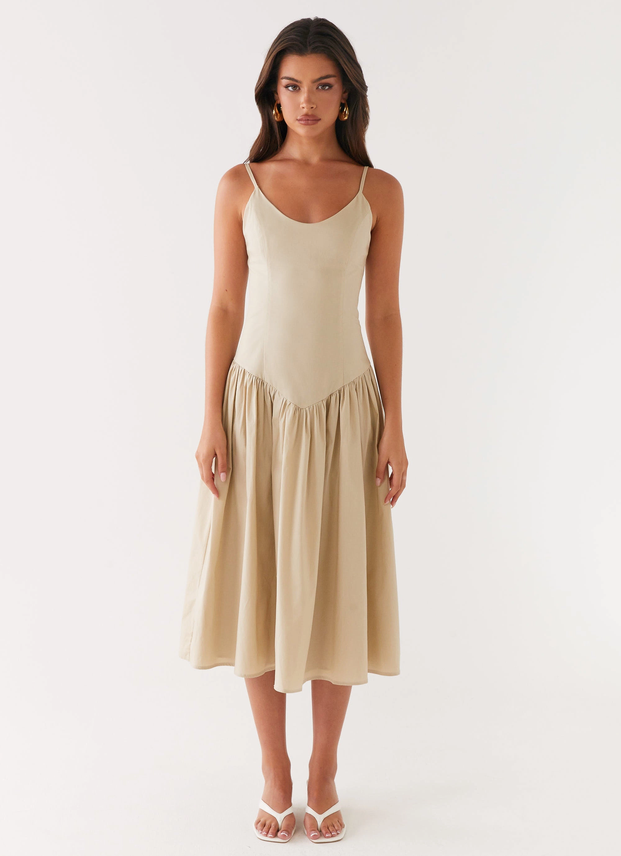 Azalea Midi Dress - Beige