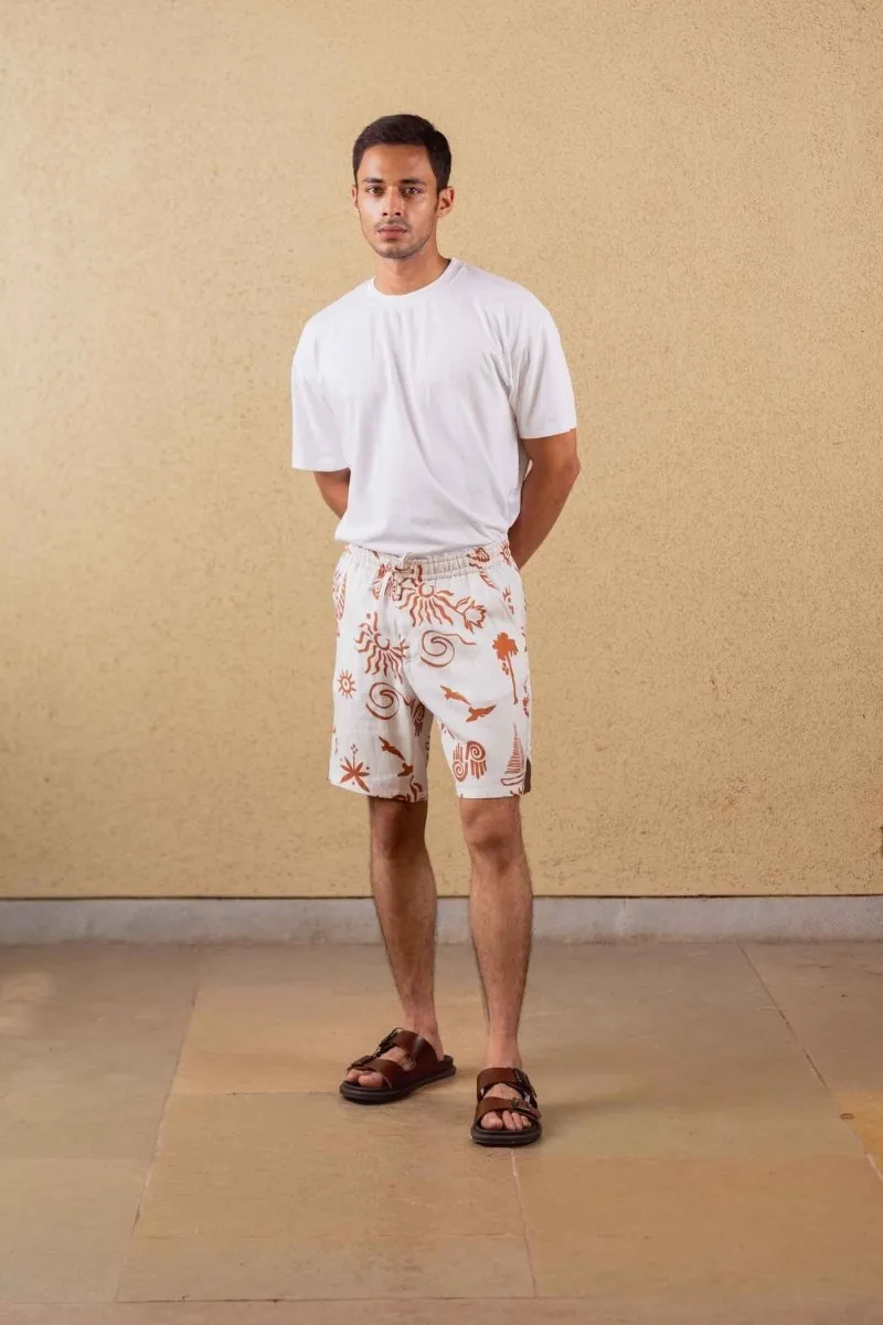 Azure Shorts - Print - Hemp Tencel