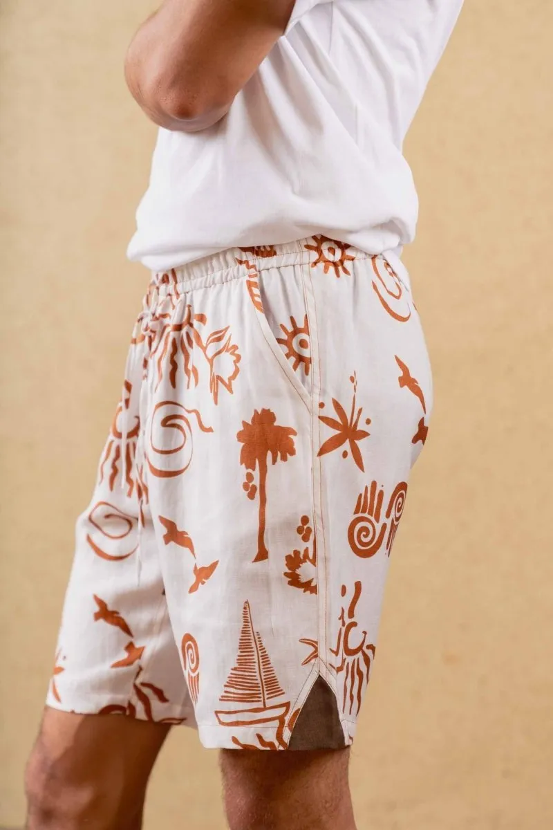 Azure Shorts - Print - Hemp Tencel