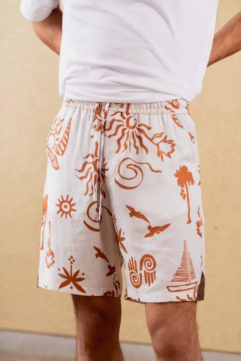 Azure Shorts - Print - Hemp Tencel