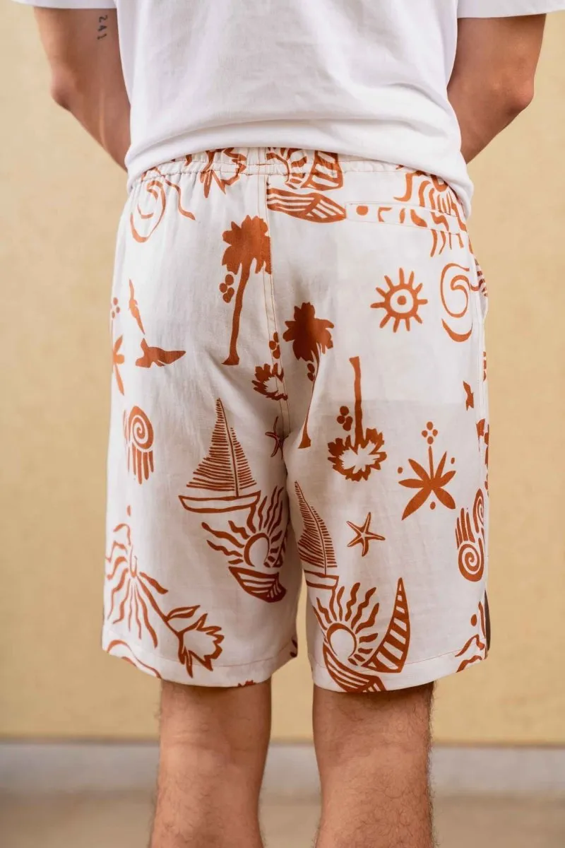 Azure Shorts - Print - Hemp Tencel
