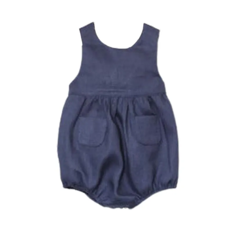 Baby Backless Solid Color Tank Bodysuit With Pocket Wholesale 17081444