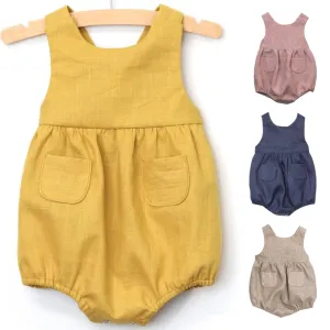 Baby Backless Solid Color Tank Bodysuit With Pocket Wholesale 17081444