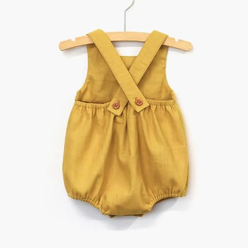 Baby Backless Solid Color Tank Bodysuit With Pocket Wholesale 17081444