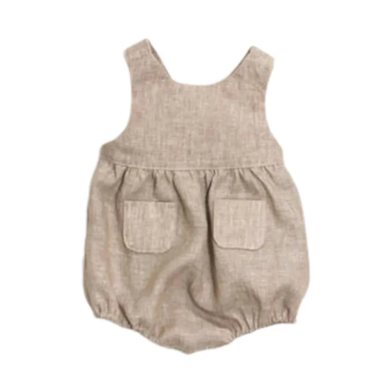 Baby Backless Solid Color Tank Bodysuit With Pocket Wholesale 17081444