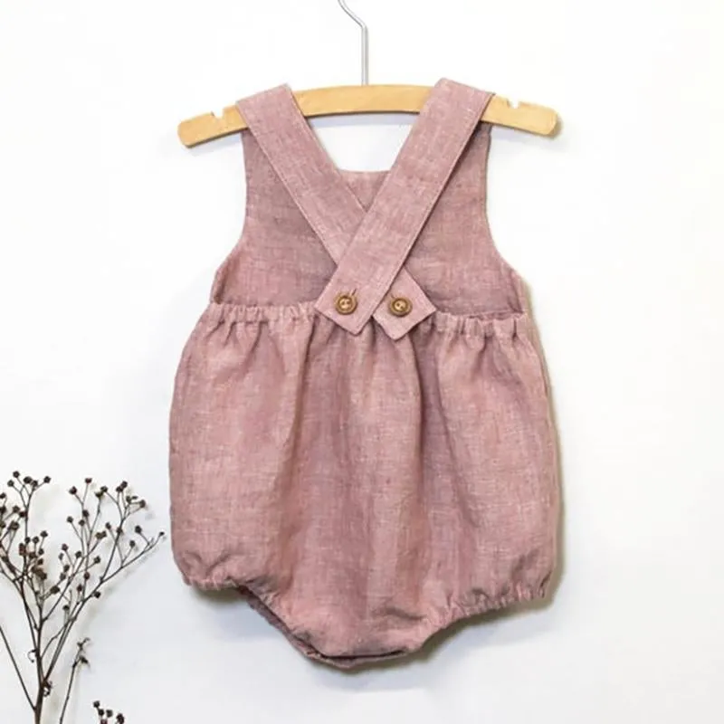 Baby Backless Solid Color Tank Bodysuit With Pocket Wholesale 17081444