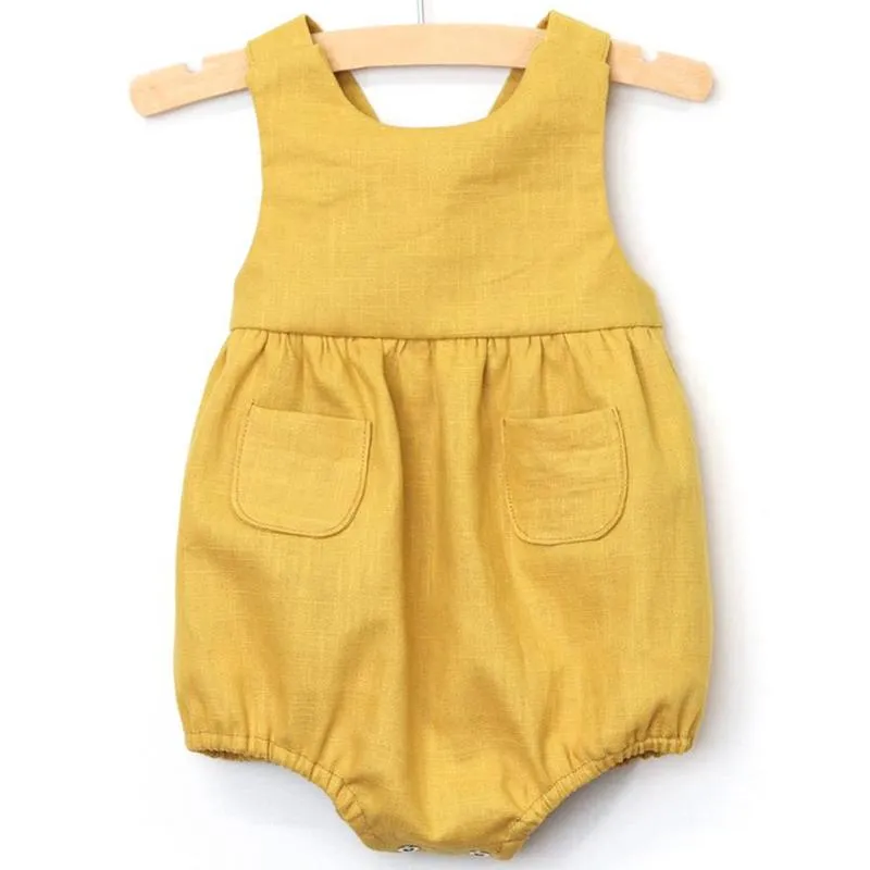 Baby Backless Solid Color Tank Bodysuit With Pocket Wholesale 17081444