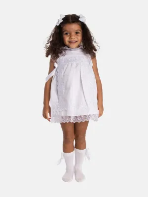 Baby Girl Spanish Ceremony Lace Dress-White