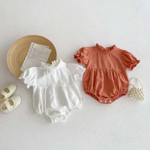 Baby Girls Solid Color Rompers Wholesale 240409105