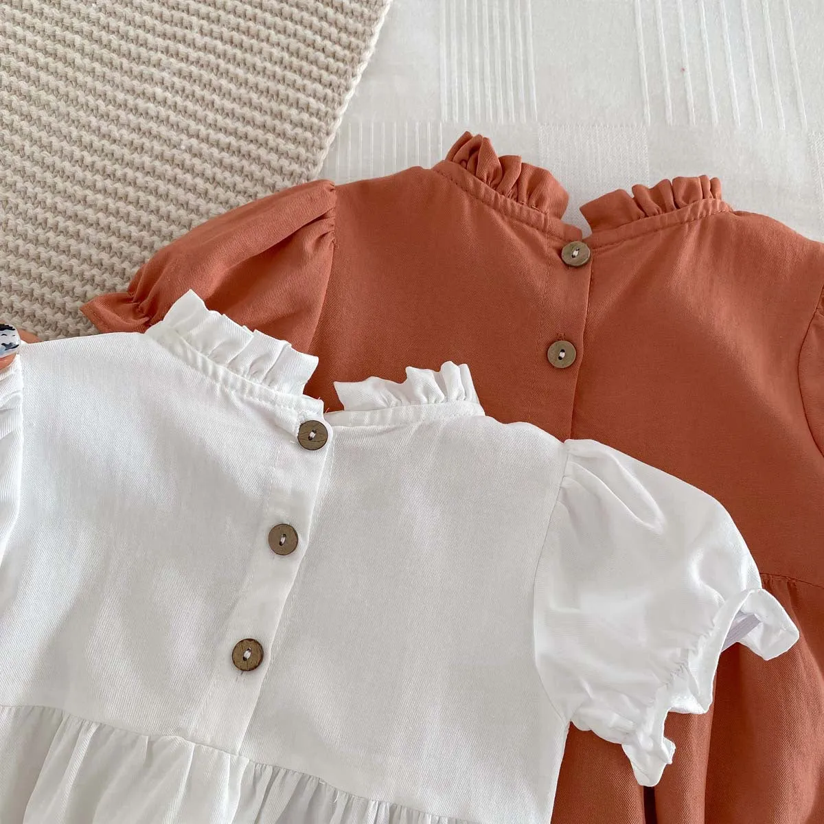 Baby Girls Solid Color Rompers Wholesale 240409105
