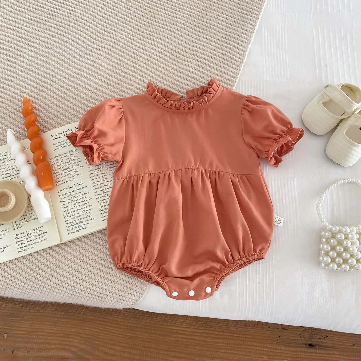 Baby Girls Solid Color Rompers Wholesale 240409105