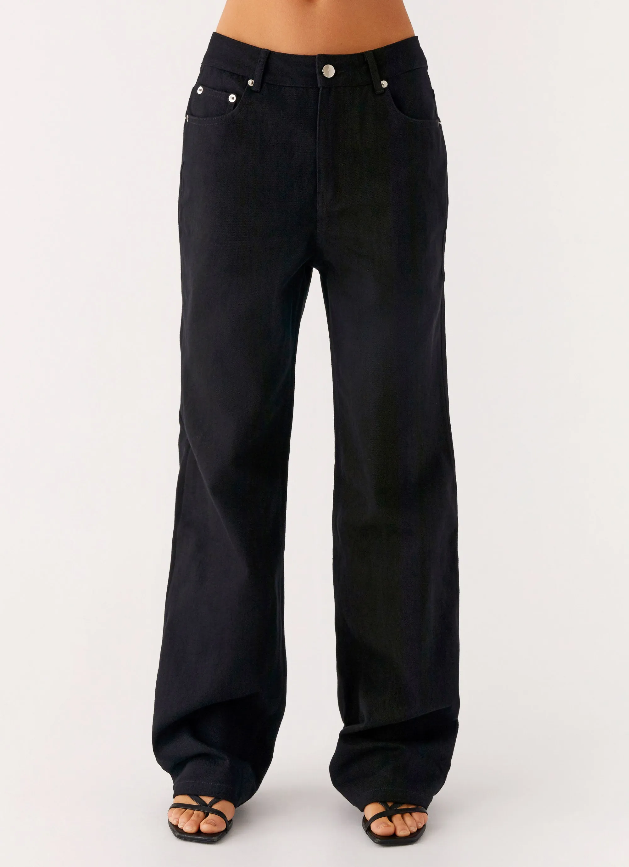 Back Again Straight Leg Denim Jeans - Black
