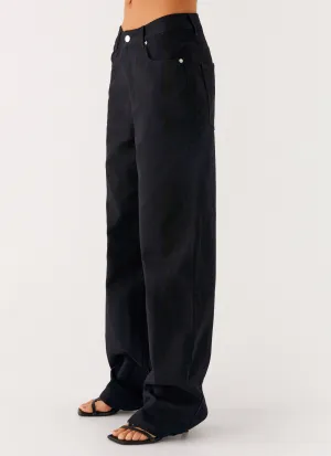 Back Again Straight Leg Denim Jeans - Black Back Again Straight Leg Denim Jeans - Black