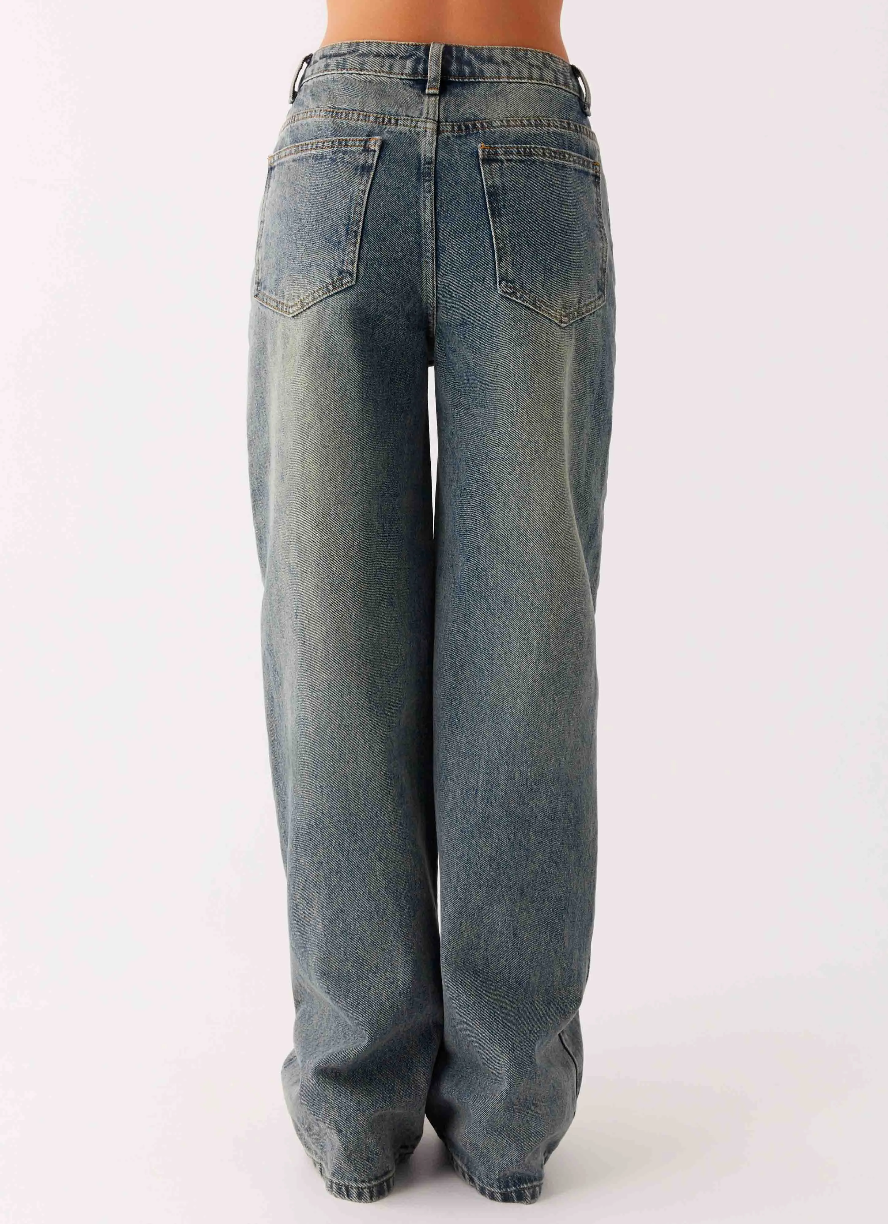 Back Again Straight Leg Denim Jeans - Dirty Wash