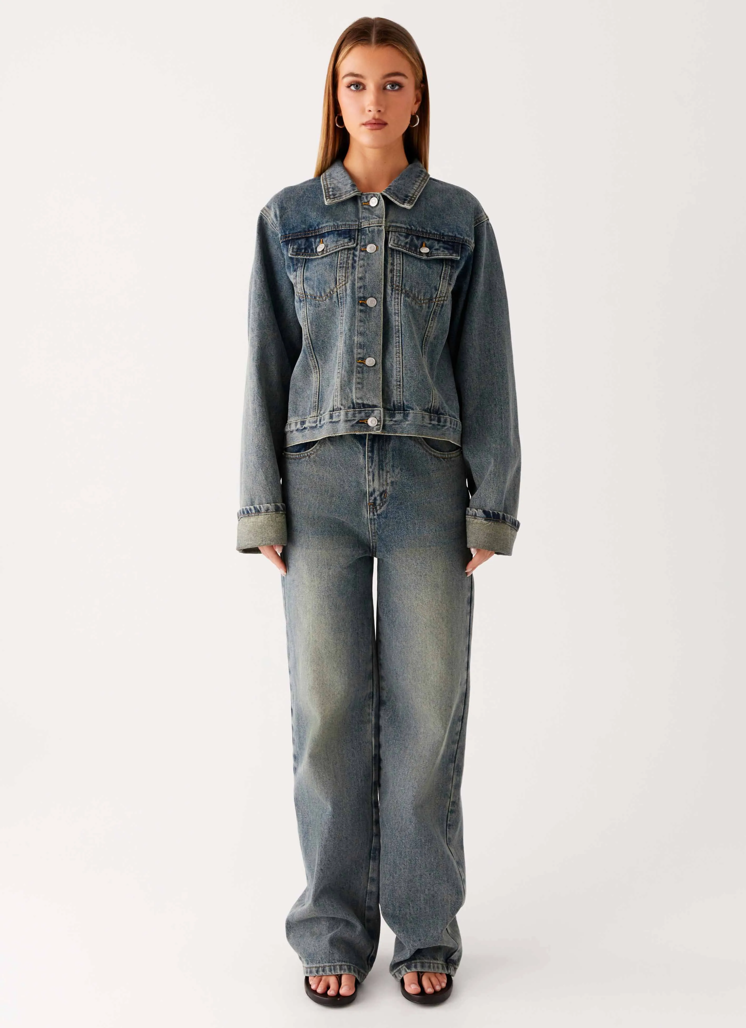 Back Again Straight Leg Denim Jeans - Dirty Wash