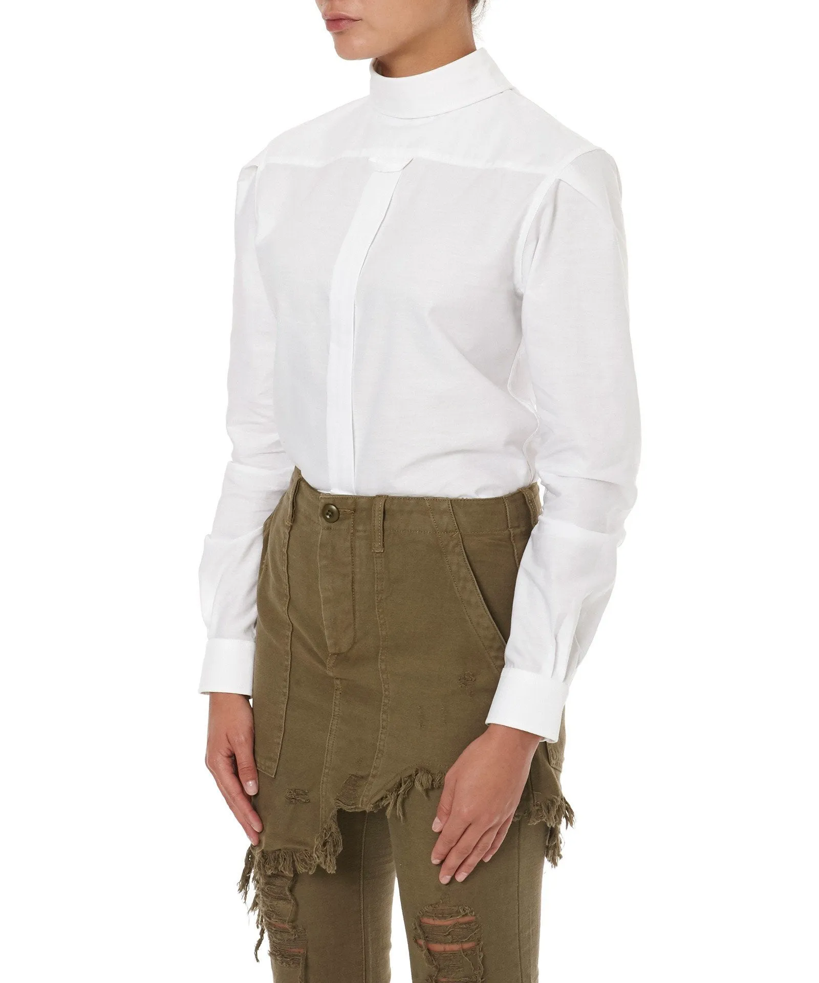 BACKWARDS BUTTON-UP WHITE SHIRT