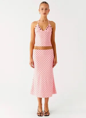 Bahama Low Rise Midi Skirt - Strawberry Dot Bahama Low Rise Midi Skirt - Strawberry Dot