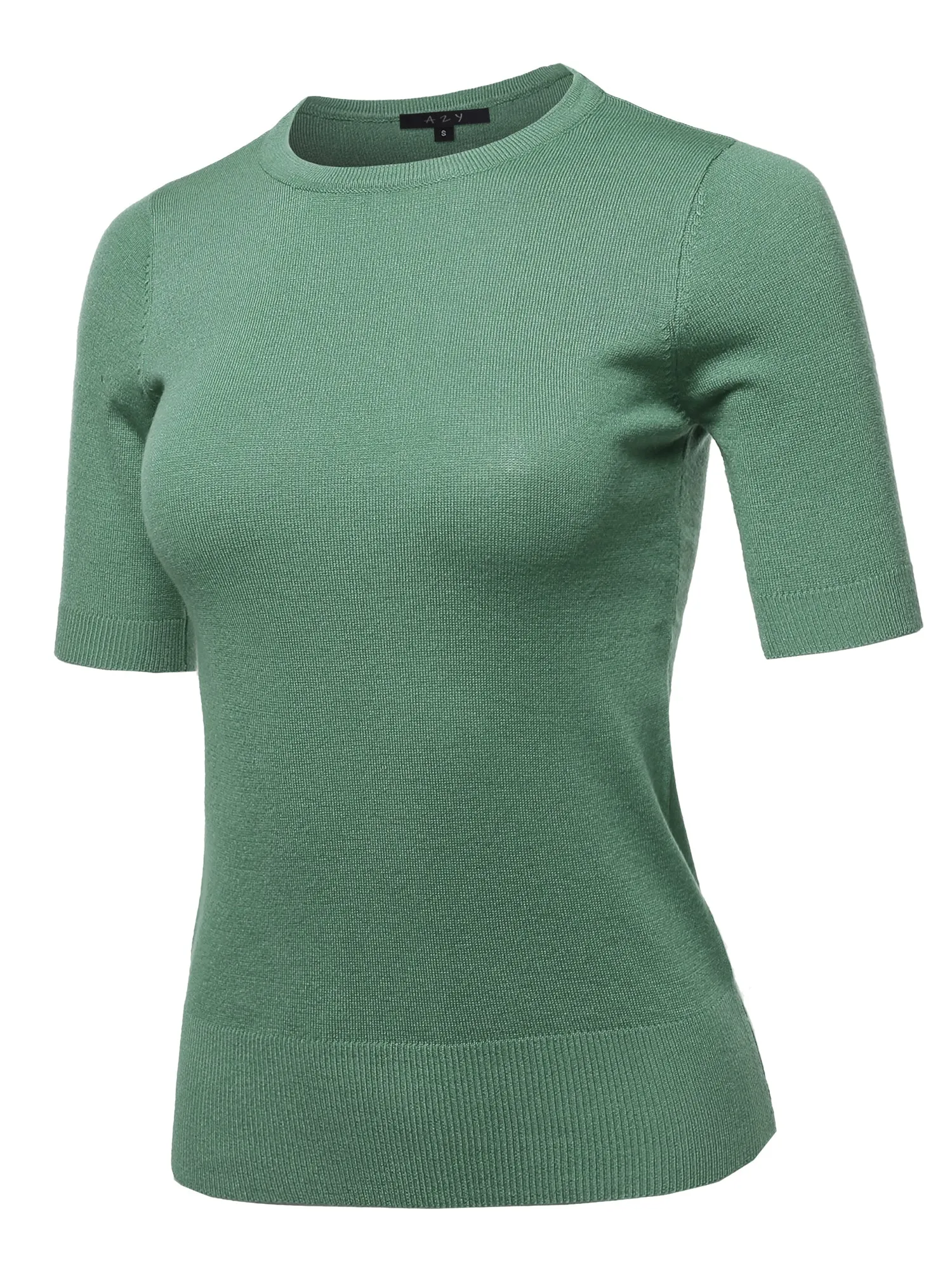 Basic Casual Colorful 1/2 Sleeve  Knit Pullover Sweater Top
