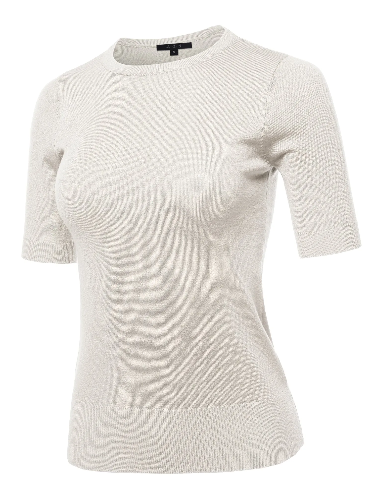 Basic Casual Colorful 1/2 Sleeve  Knit Pullover Sweater Top