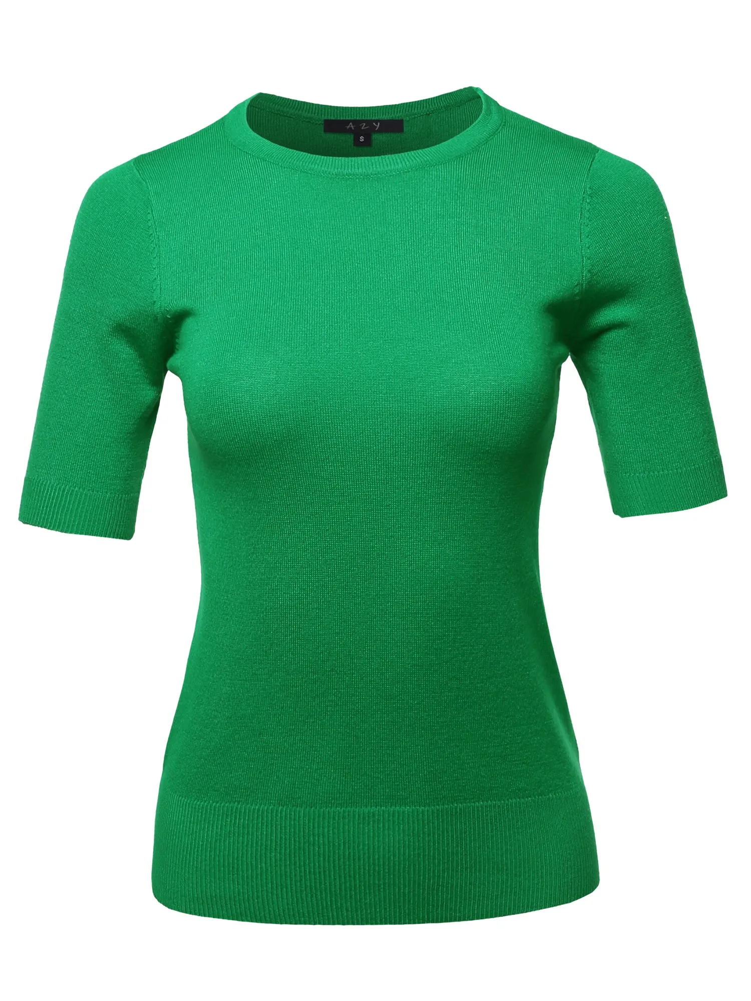 Basic Casual Colorful 1/2 Sleeve  Knit Pullover Sweater Top