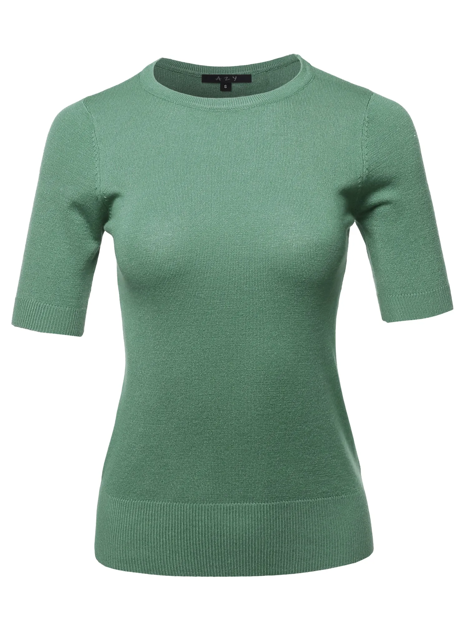 Basic Casual Colorful 1/2 Sleeve  Knit Pullover Sweater Top