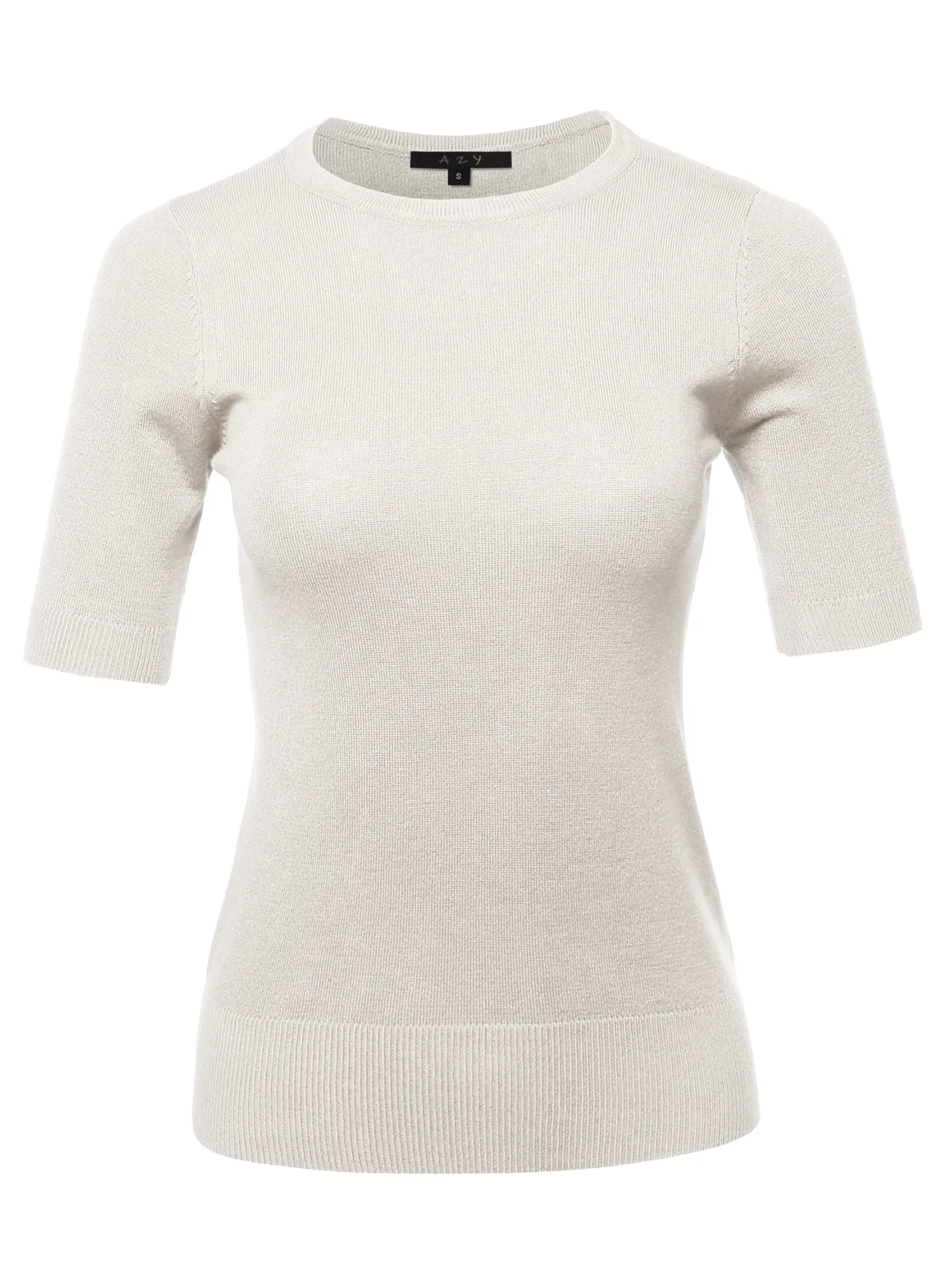 Basic Casual Colorful 1/2 Sleeve  Knit Pullover Sweater Top