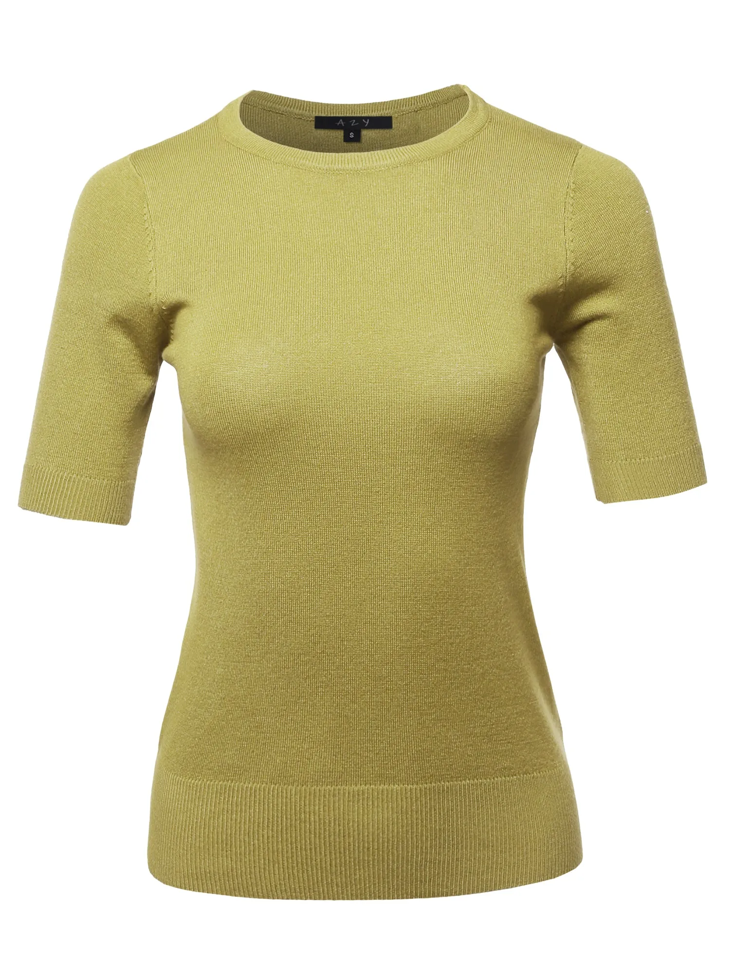 Basic Casual Colorful 1/2 Sleeve  Knit Pullover Sweater Top