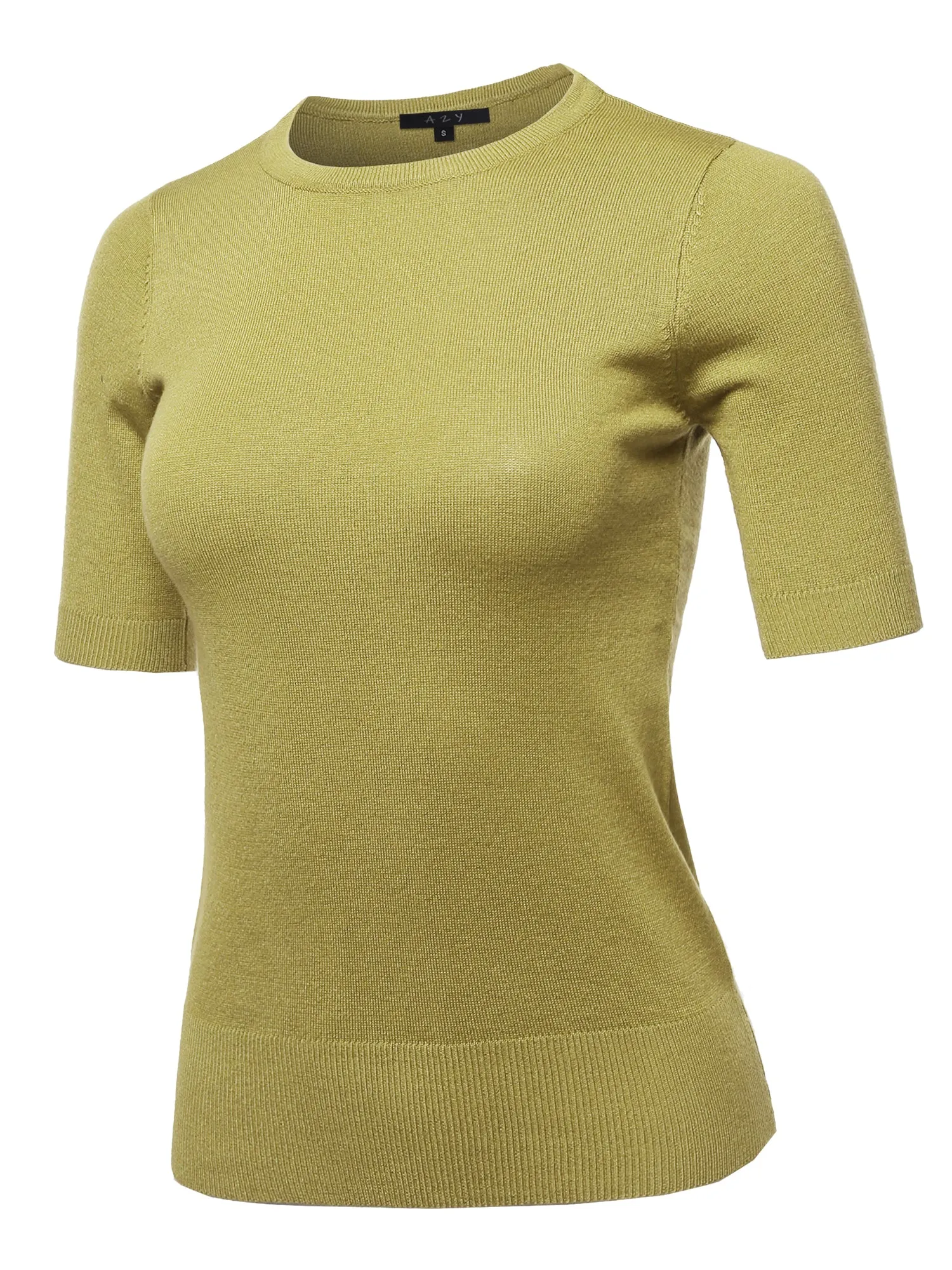 Basic Casual Colorful 1/2 Sleeve  Knit Pullover Sweater Top