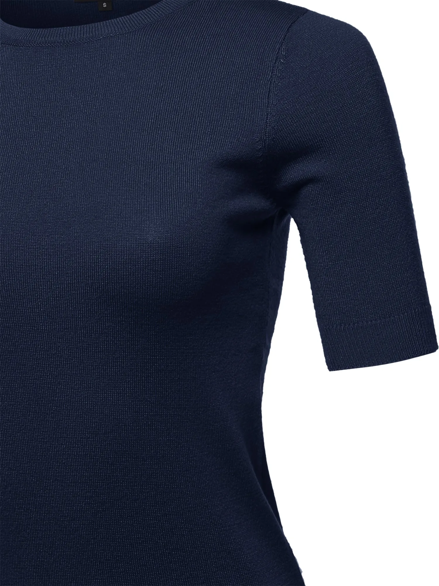 Basic Casual Colorful 1/2 Sleeve  Knit Pullover Sweater Top