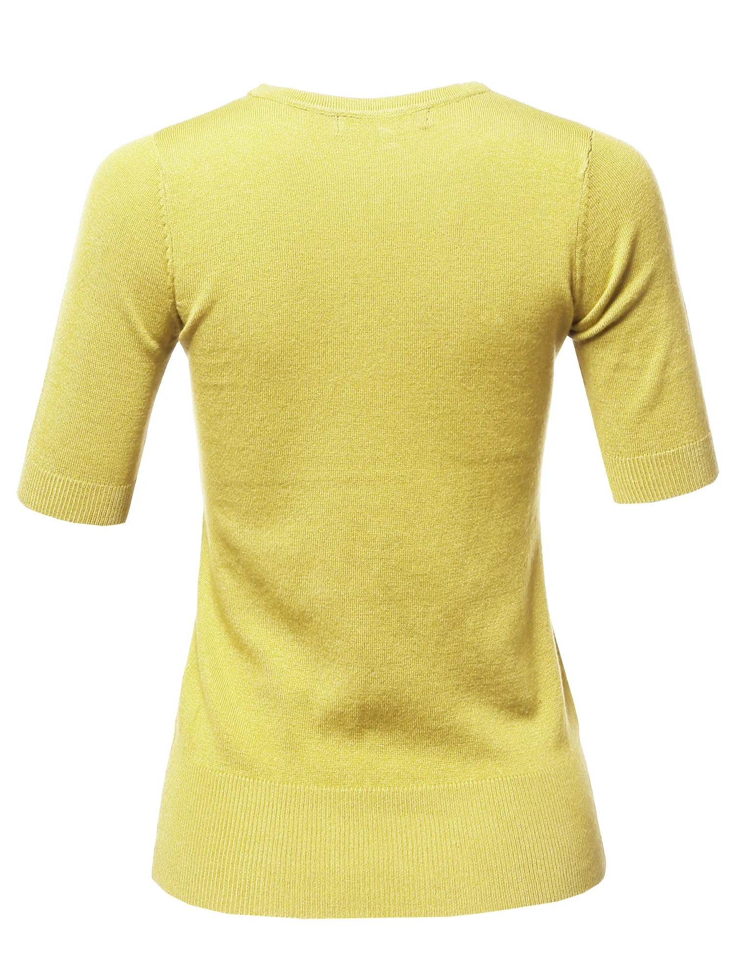 Basic Casual Colorful 1/2 Sleeve  Knit Pullover Sweater Top