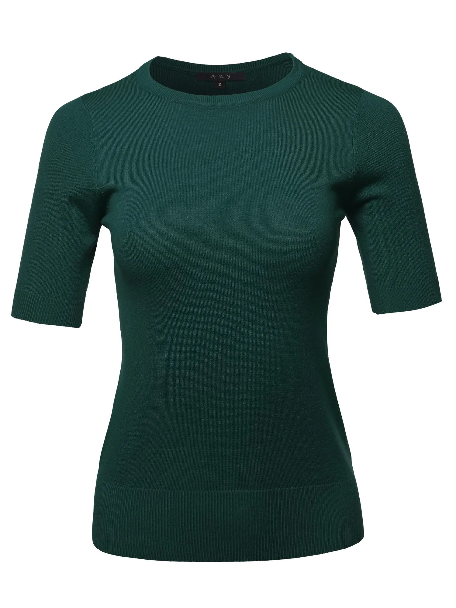 Basic Casual Colorful 1/2 Sleeve  Knit Pullover Sweater Top