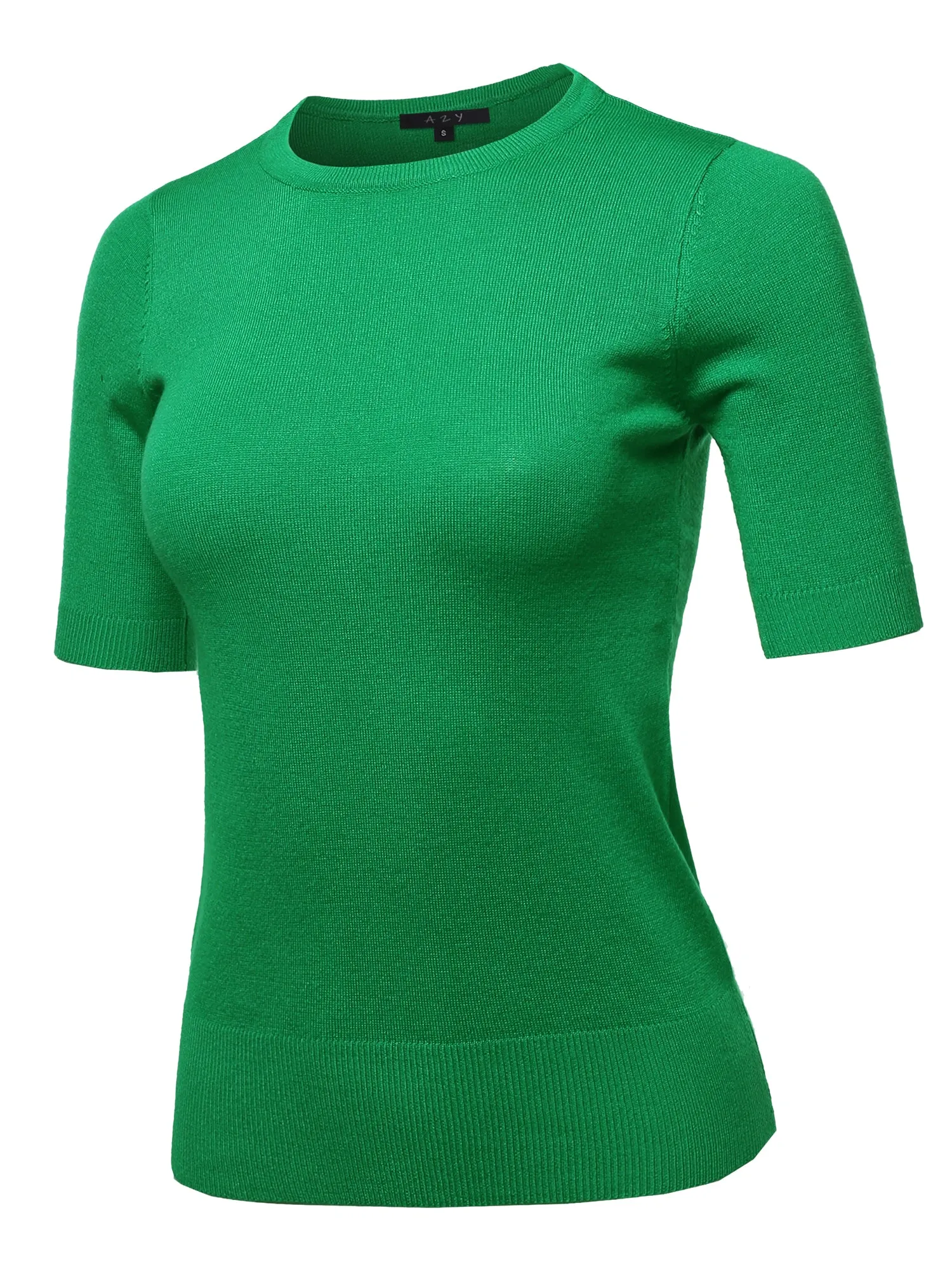 Basic Casual Colorful 1/2 Sleeve  Knit Pullover Sweater Top