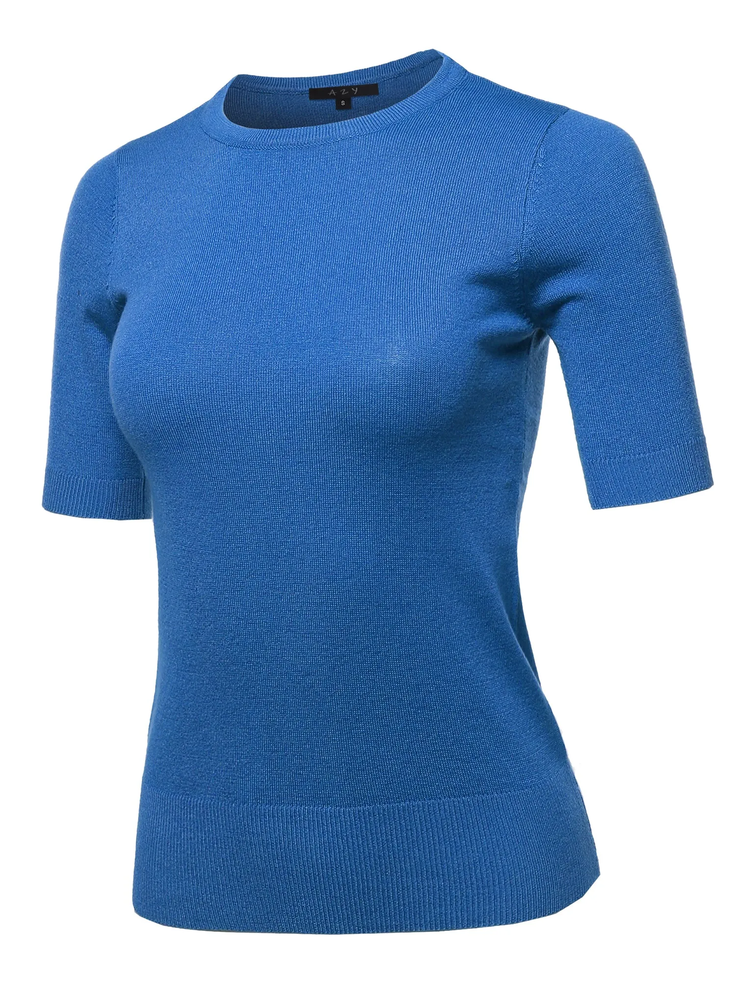 Basic Casual Colorful 1/2 Sleeve  Knit Pullover Sweater Top