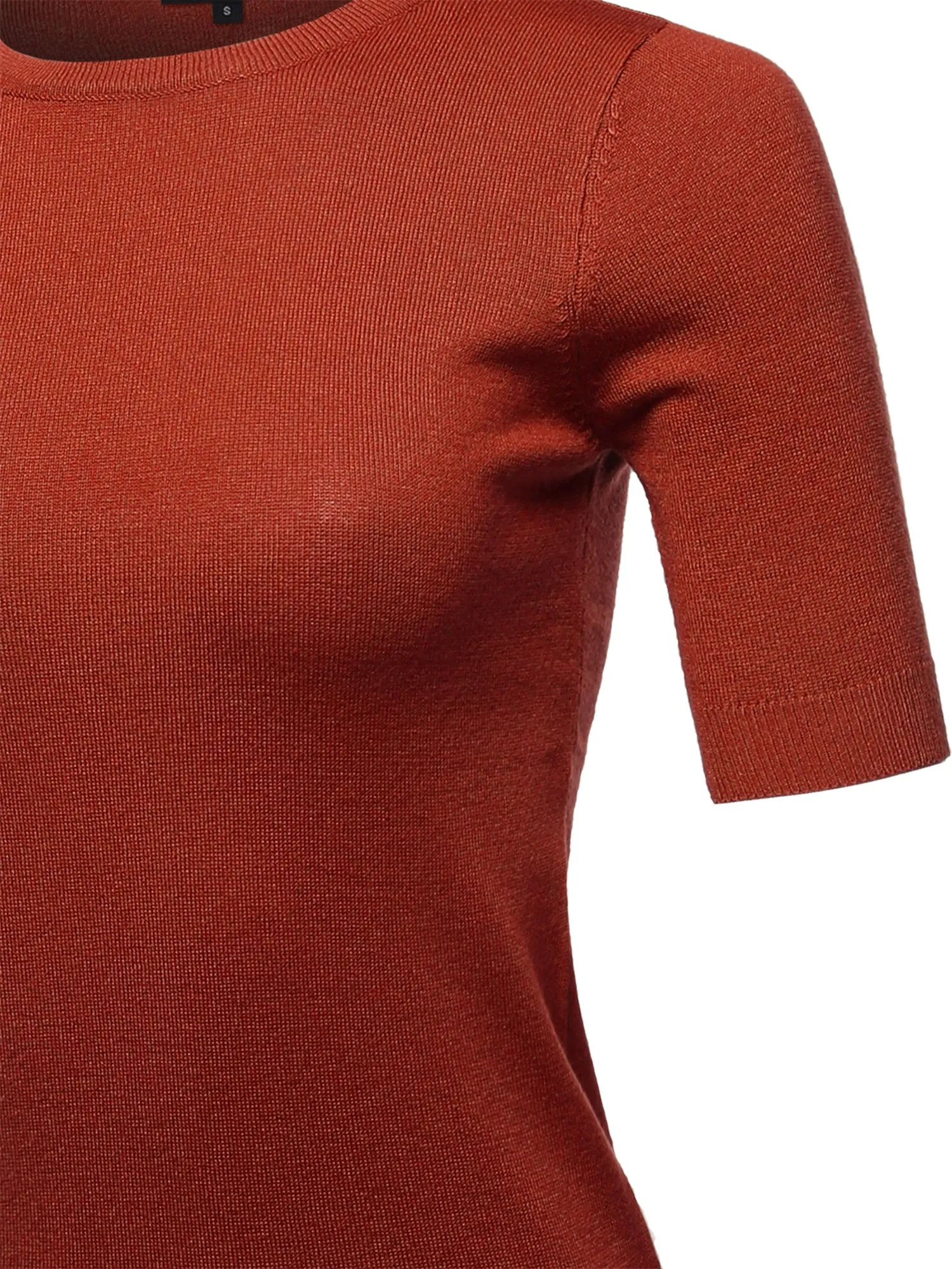 Basic Casual Colorful 1/2 Sleeve  Knit Pullover Sweater Top