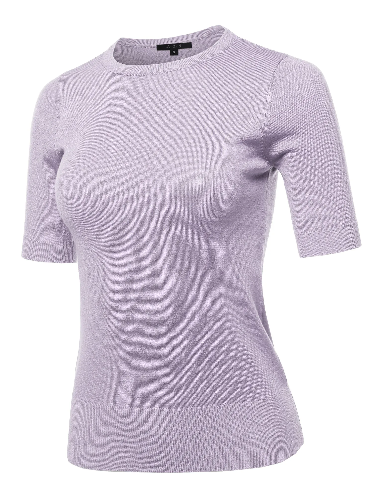 Basic Casual Colorful 1/2 Sleeve  Knit Pullover Sweater Top