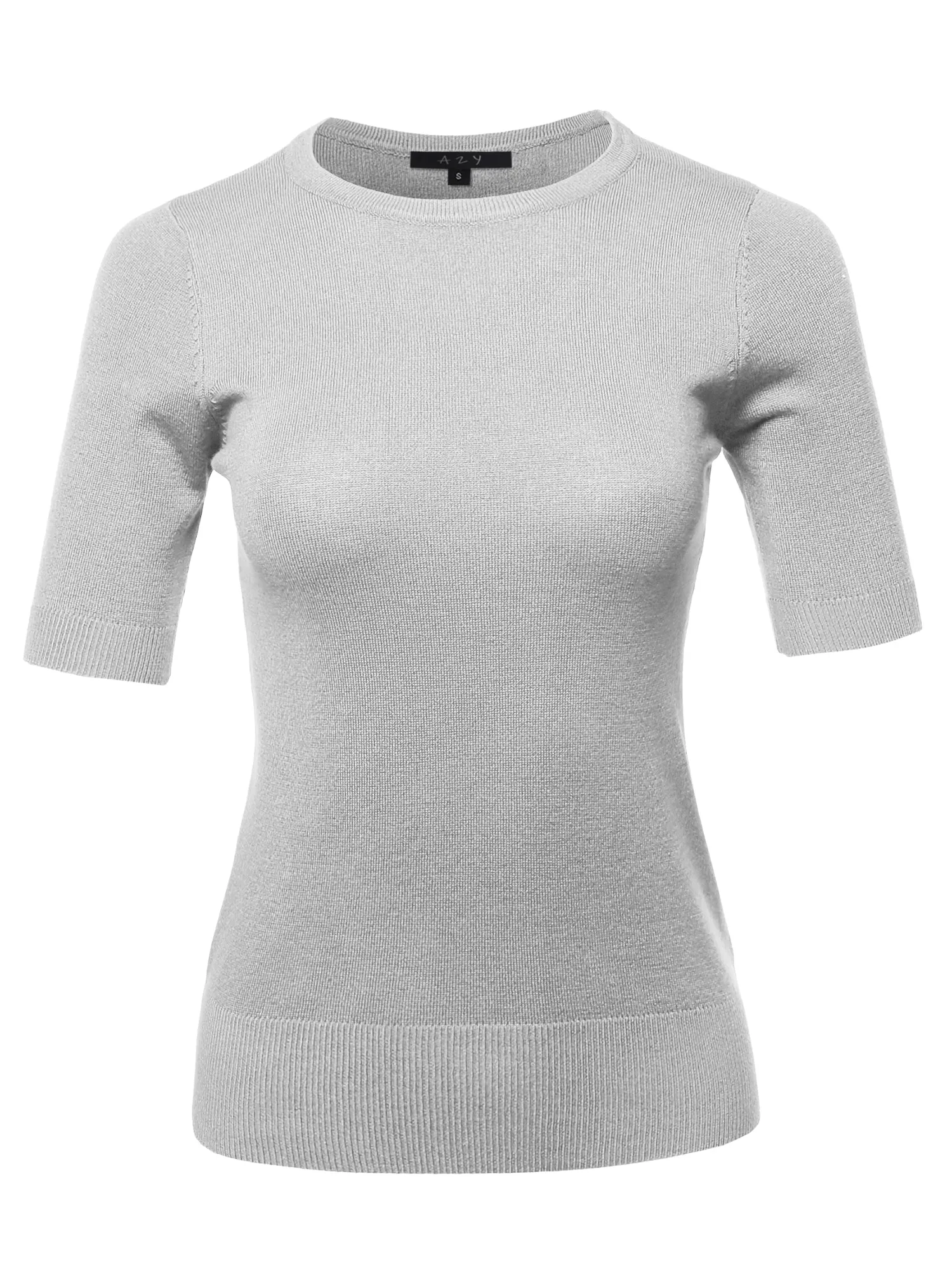 Basic Casual Colorful 1/2 Sleeve  Knit Pullover Sweater Top