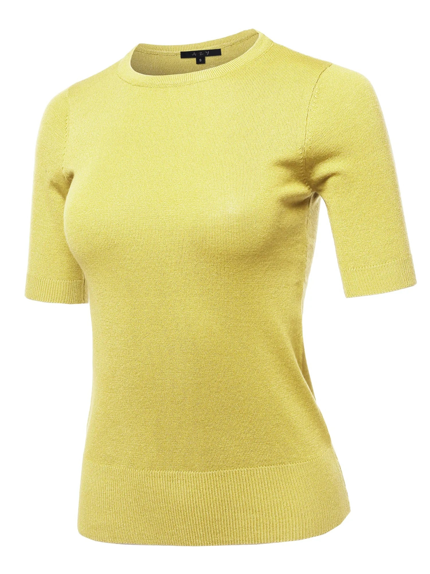 Basic Casual Colorful 1/2 Sleeve  Knit Pullover Sweater Top