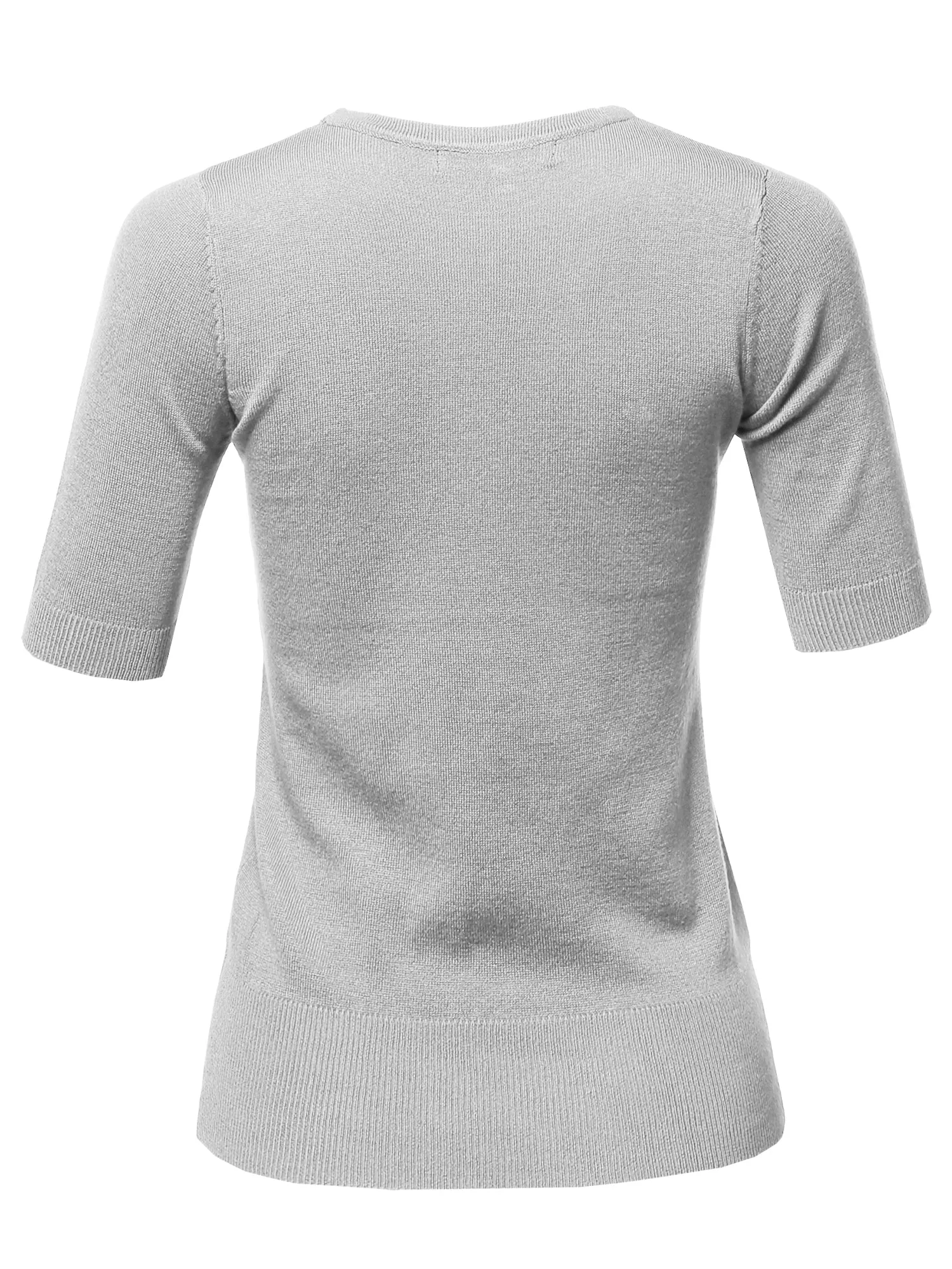 Basic Casual Colorful 1/2 Sleeve  Knit Pullover Sweater Top