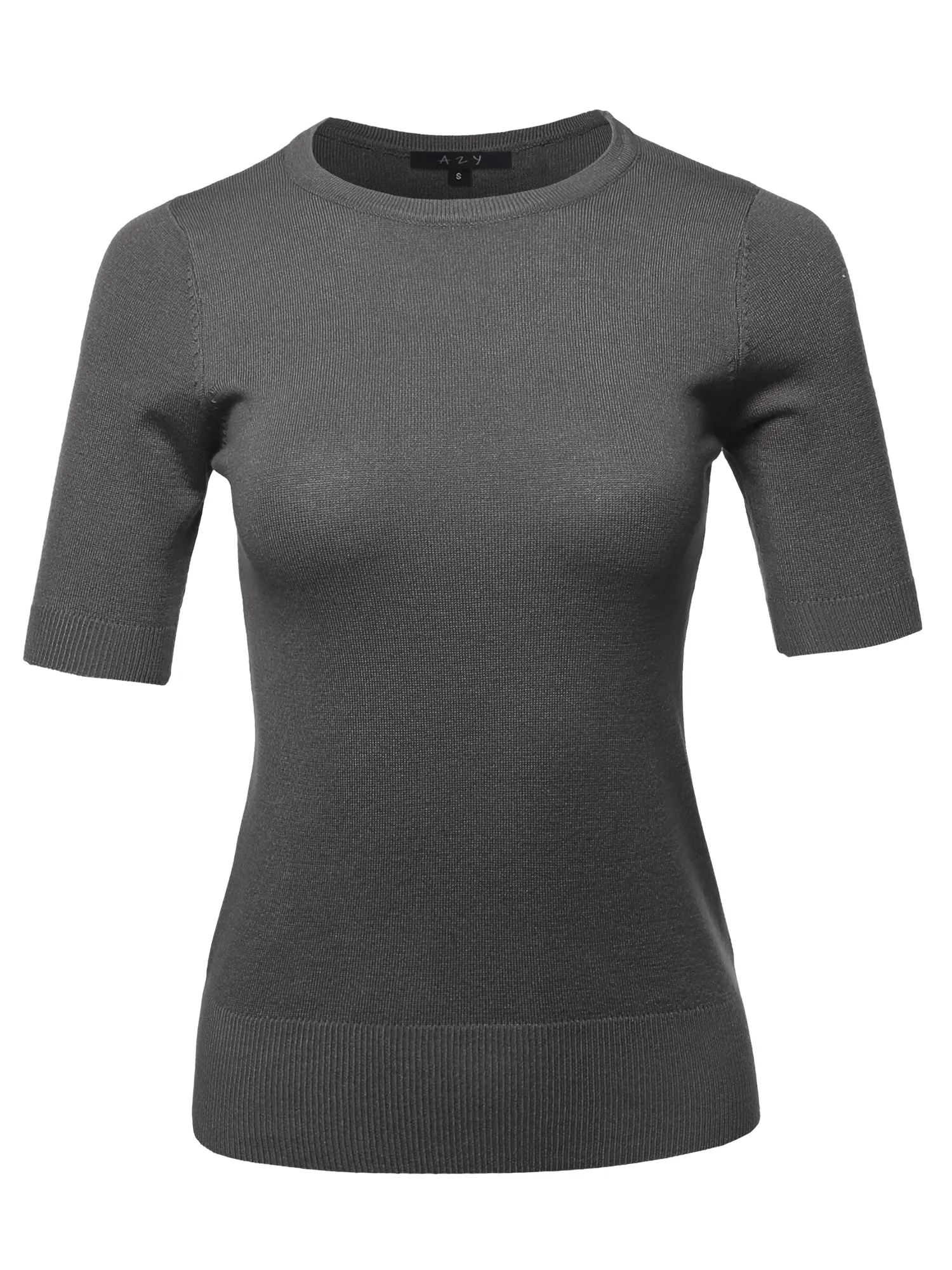 Basic Casual Colorful 1/2 Sleeve  Knit Pullover Sweater Top