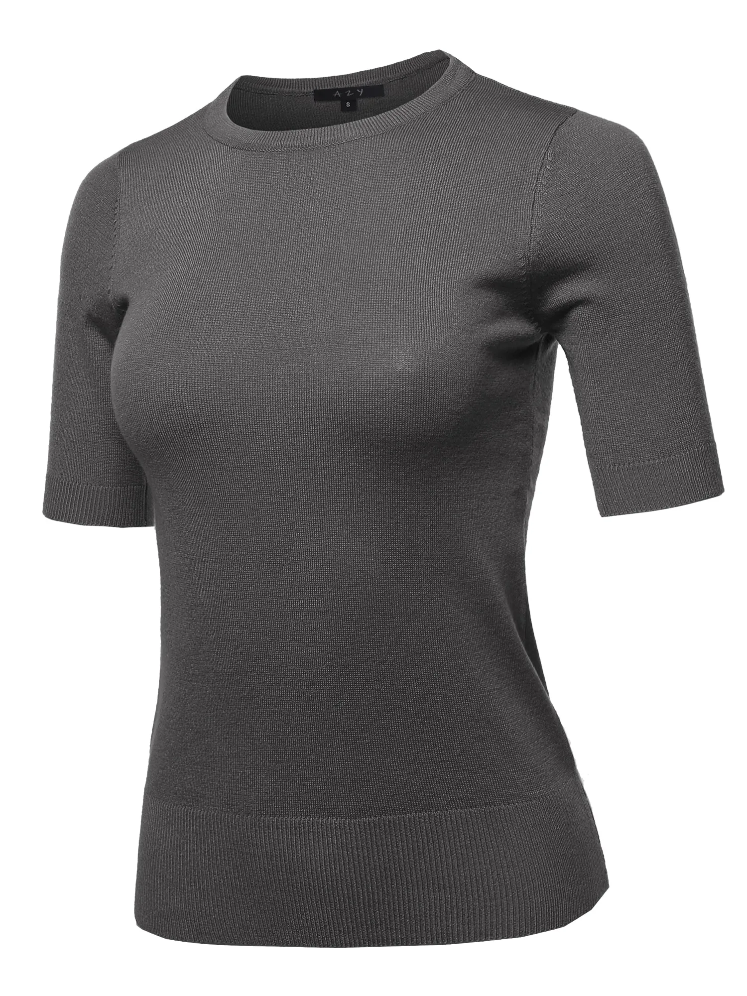 Basic Casual Colorful 1/2 Sleeve  Knit Pullover Sweater Top
