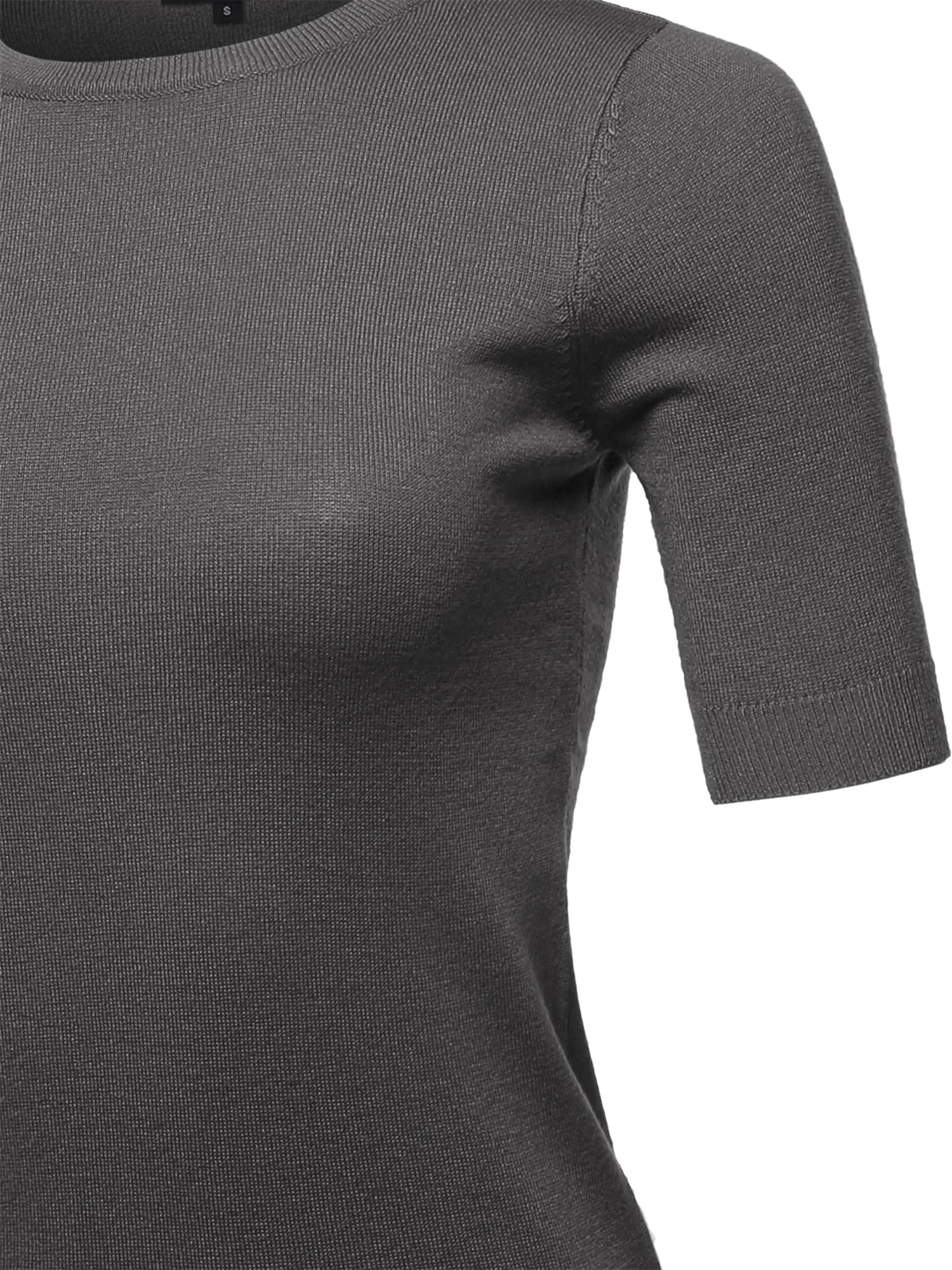 Basic Casual Colorful 1/2 Sleeve  Knit Pullover Sweater Top