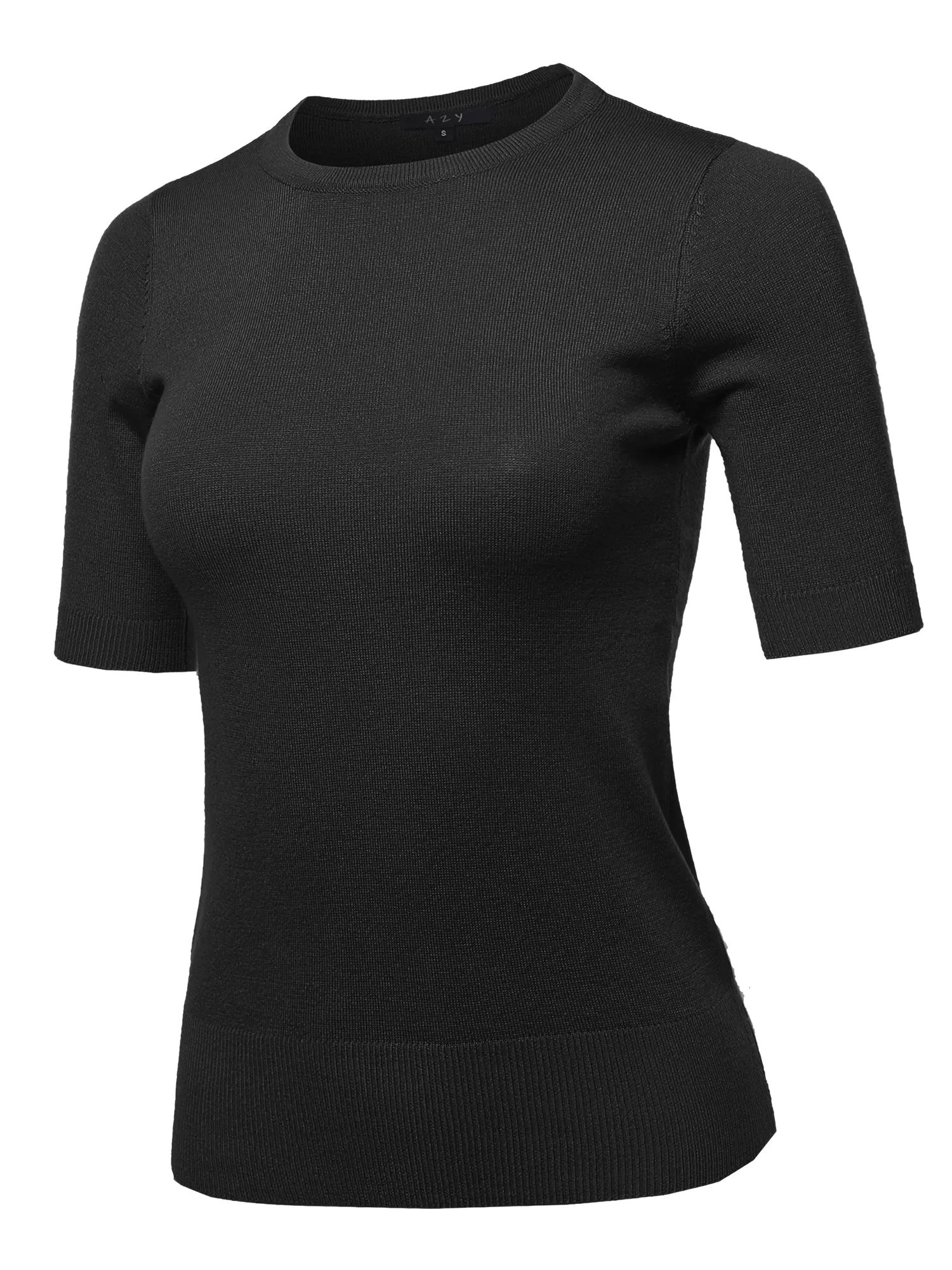Basic Casual Colorful 1/2 Sleeve  Knit Pullover Sweater Top