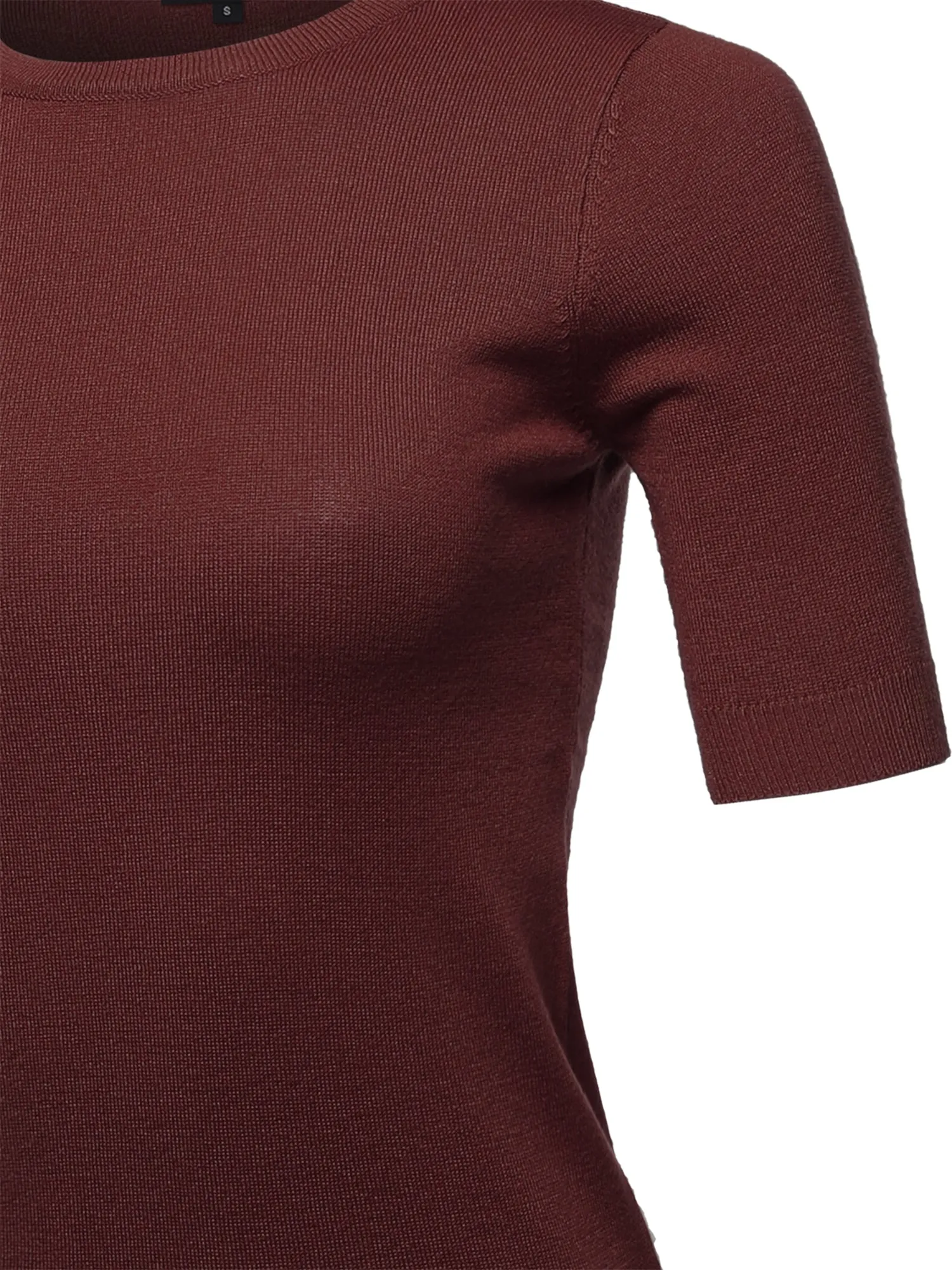 Basic Casual Colorful 1/2 Sleeve  Knit Pullover Sweater Top