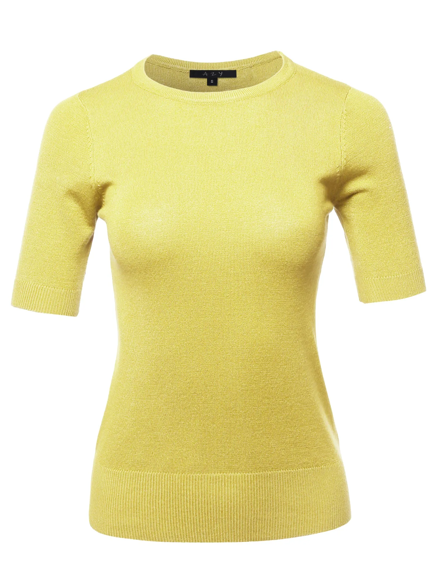 Basic Casual Colorful 1/2 Sleeve  Knit Pullover Sweater Top