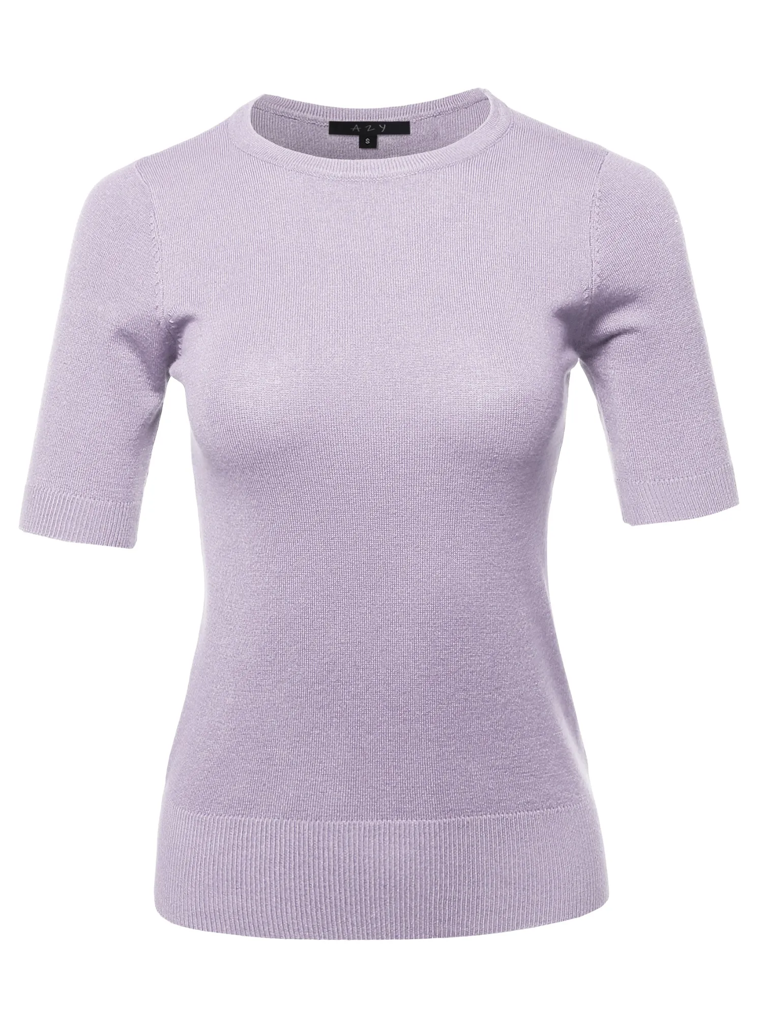 Basic Casual Colorful 1/2 Sleeve  Knit Pullover Sweater Top