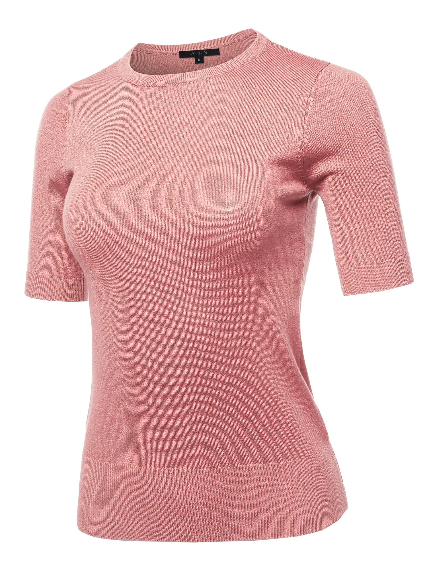 Basic Casual Colorful 1/2 Sleeve  Knit Pullover Sweater Top