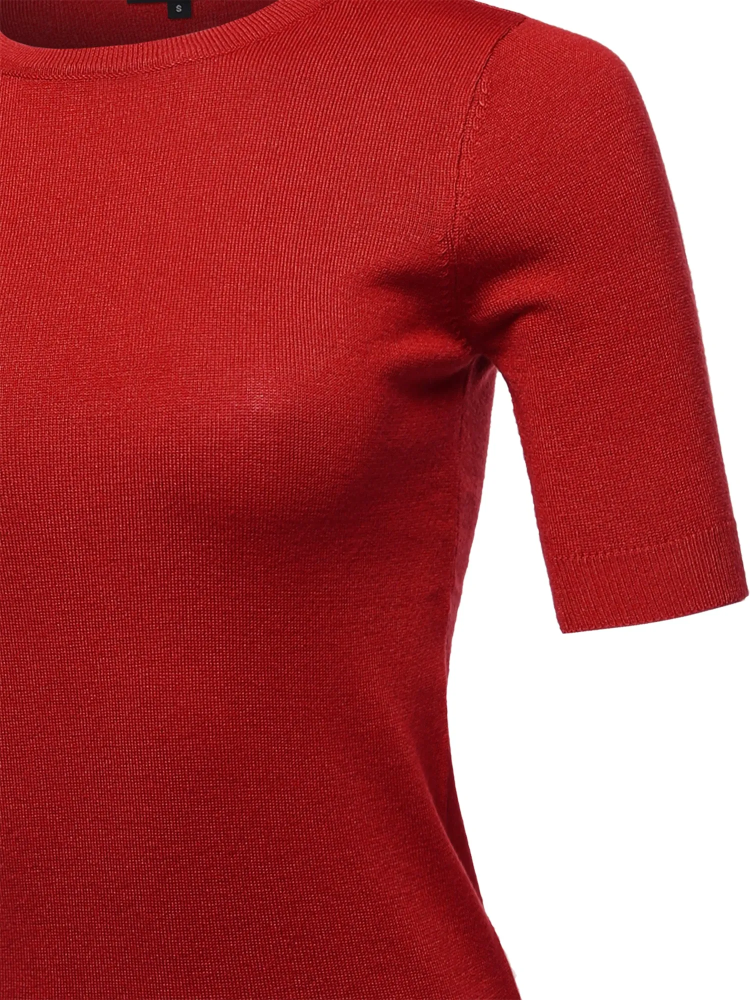 Basic Casual Colorful 1/2 Sleeve  Knit Pullover Sweater Top