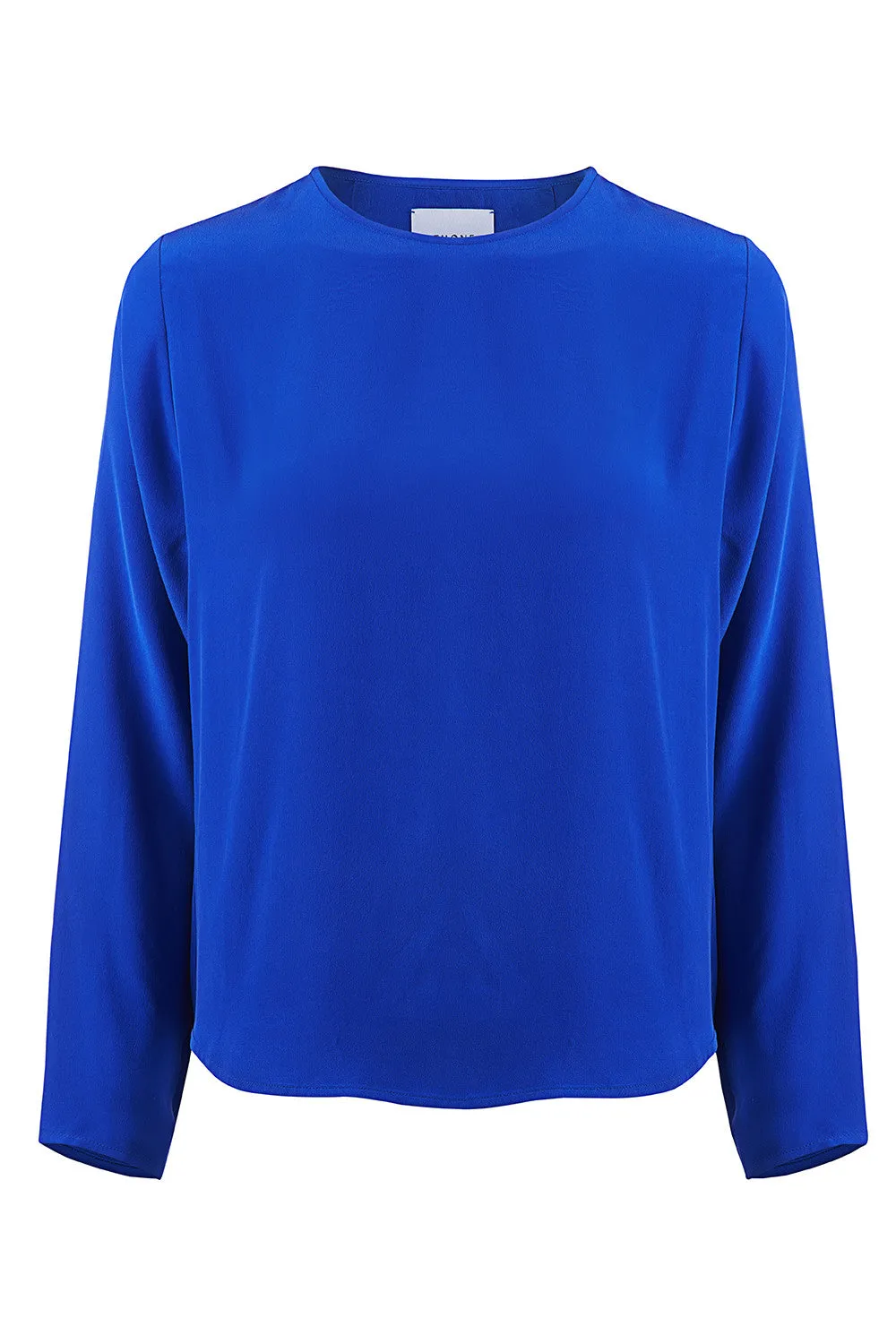 BASIC LONGSLEEVE electric blue silk